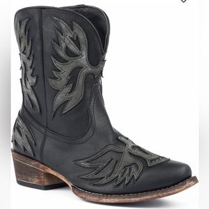 ROPER WOMEN'S AMELIA EAGLE OVERLAY WESTERN BOOTS - SNIP TOE
